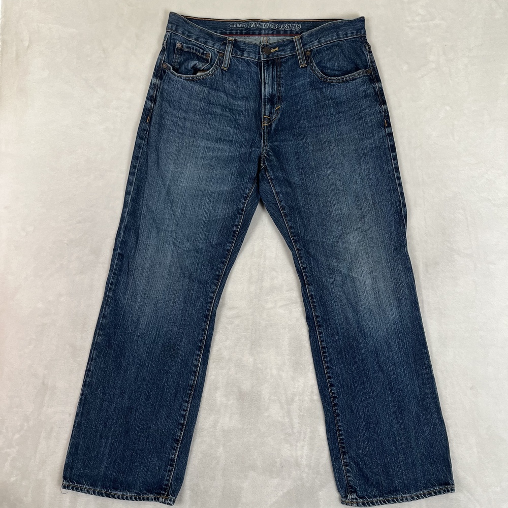 VTG Old Navy Famous Jeans Mens 33x30 Blue Relaxed Straight Denim Medium Wash Y2K